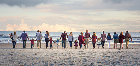 ENTIRE group walking towards water
